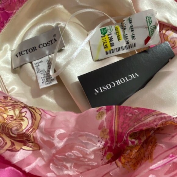 NWT VICTOR COSTA Womens Pink Drape Silk Dress Size 12 Fairycore Balletcore Flowy - Picture 8 of 12